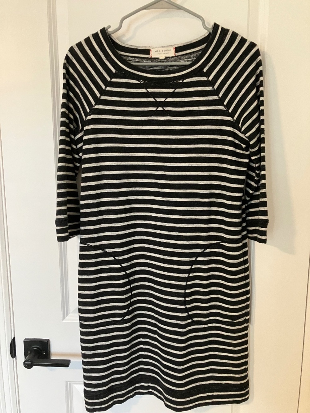 Max Studio, Small, Black & White Striped Dress